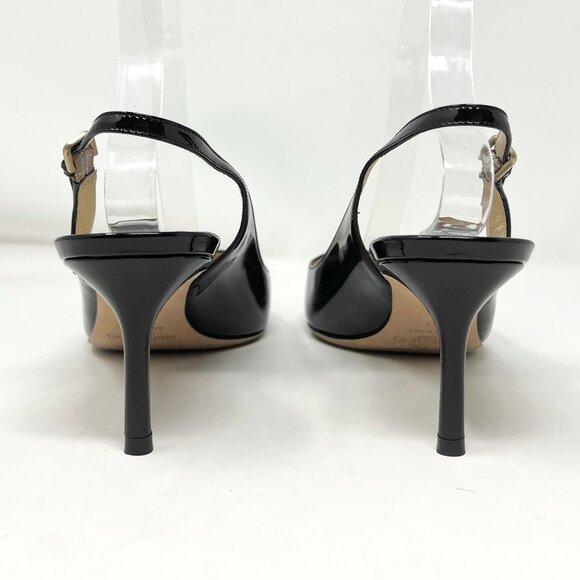 Jimmy Choo Erin Black Patent Slingback Kitten Heels Size 41 - Picture 5 of 9